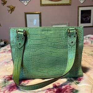 KATE SPADE Green Croc-Embossed Women's Bag